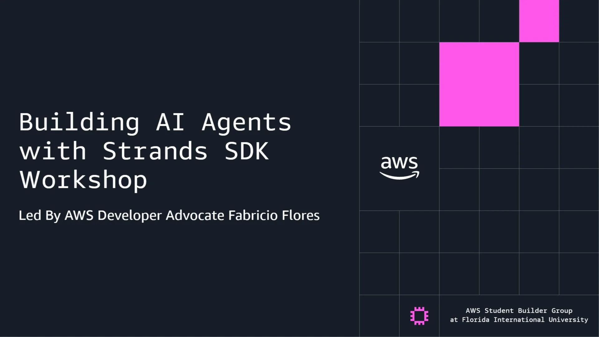 Speaker Session: Building AI Agents with Strands SDK