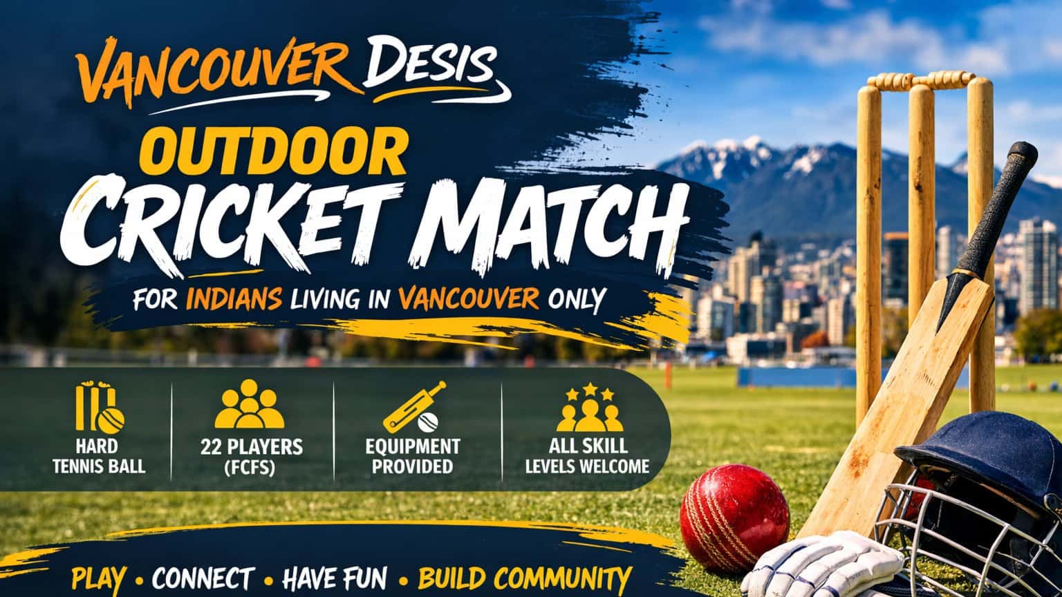 Outdoor Cricket Match, Aug 03, Monday Long Weekend