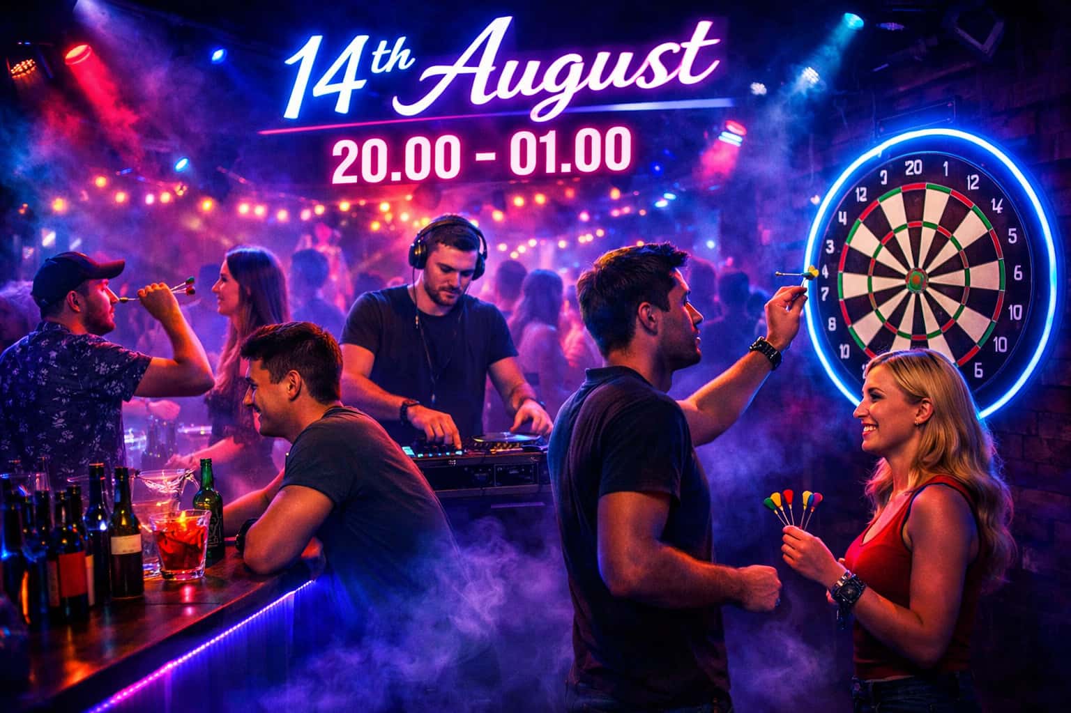 🎯 DANCE, DINE & DART NIGHT 🎧