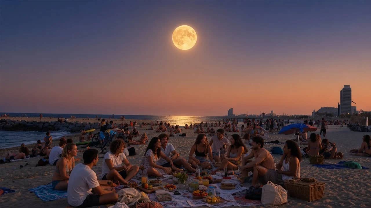 š
Sunset Walk & Beach Picnic: Luna LLena de la Cosecha š