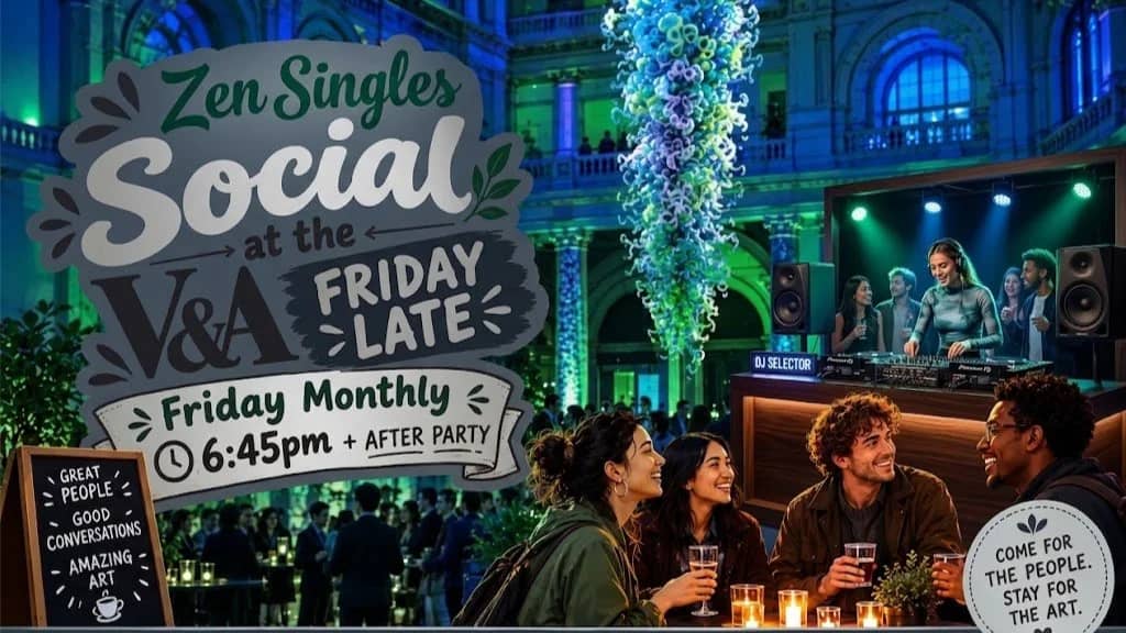 Zen Singles Social @ V&A Friday Late: A Night of Art, Music, Connection! 🎨🎶