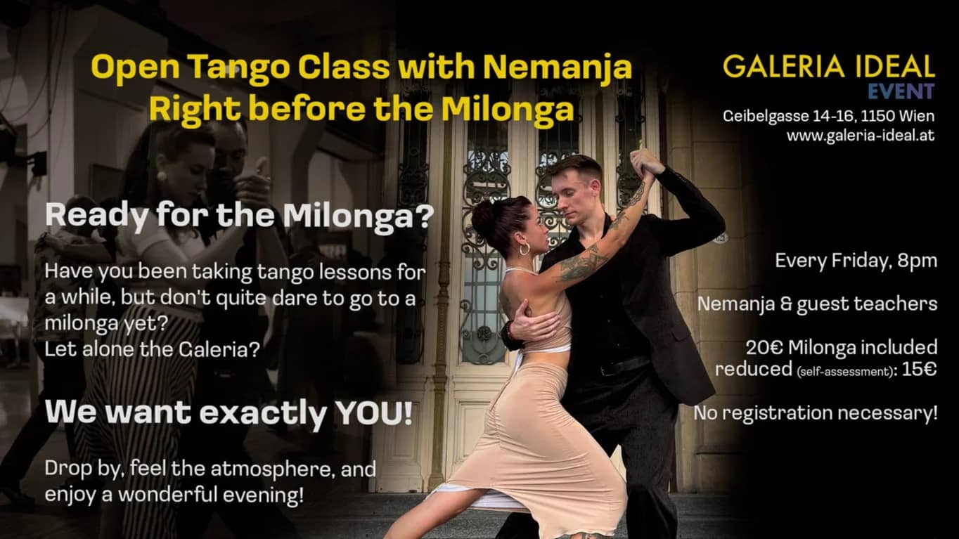 Open Tango Vals Class + Milonga