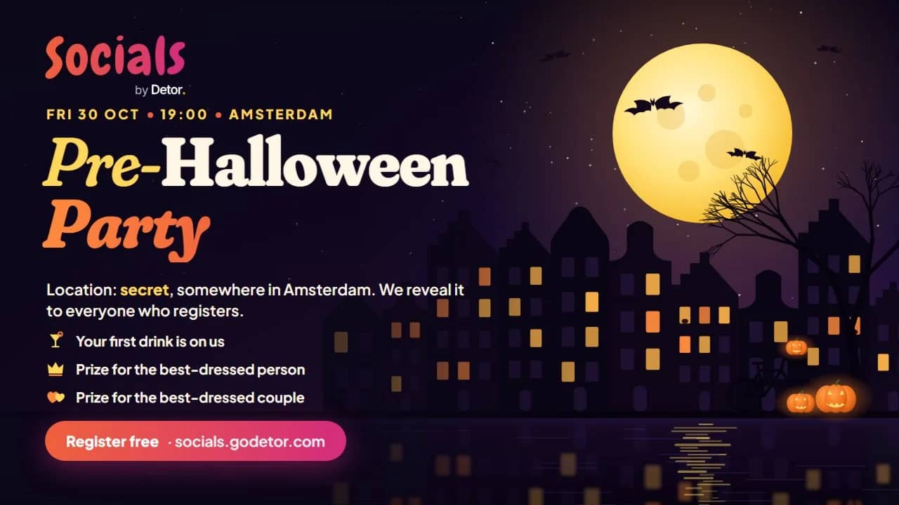 Pre-Halloween Party in Amsterdam: First Drink on Us + Costume Prizes