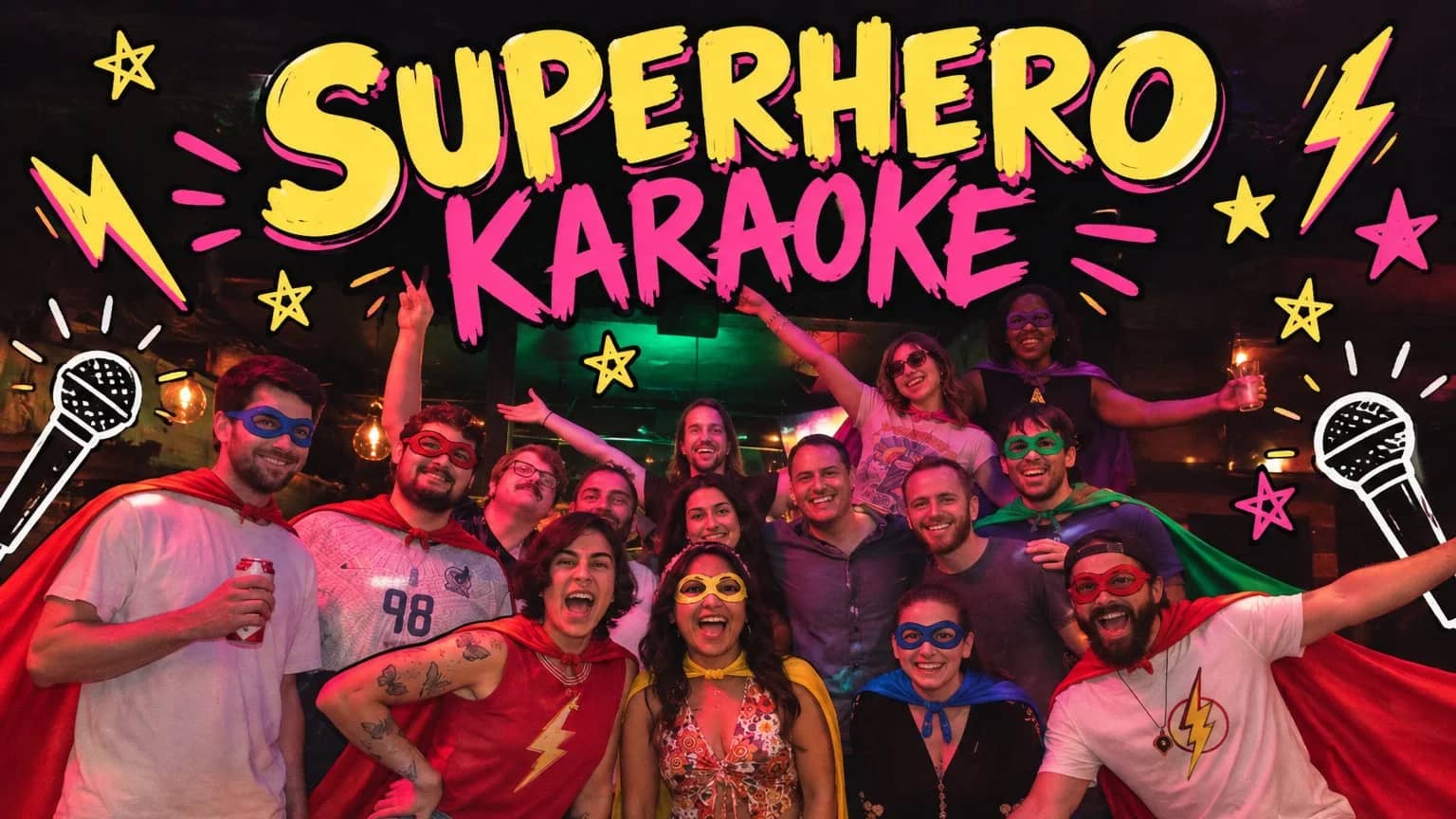 Superhero-themed karaoke at the Showpony!