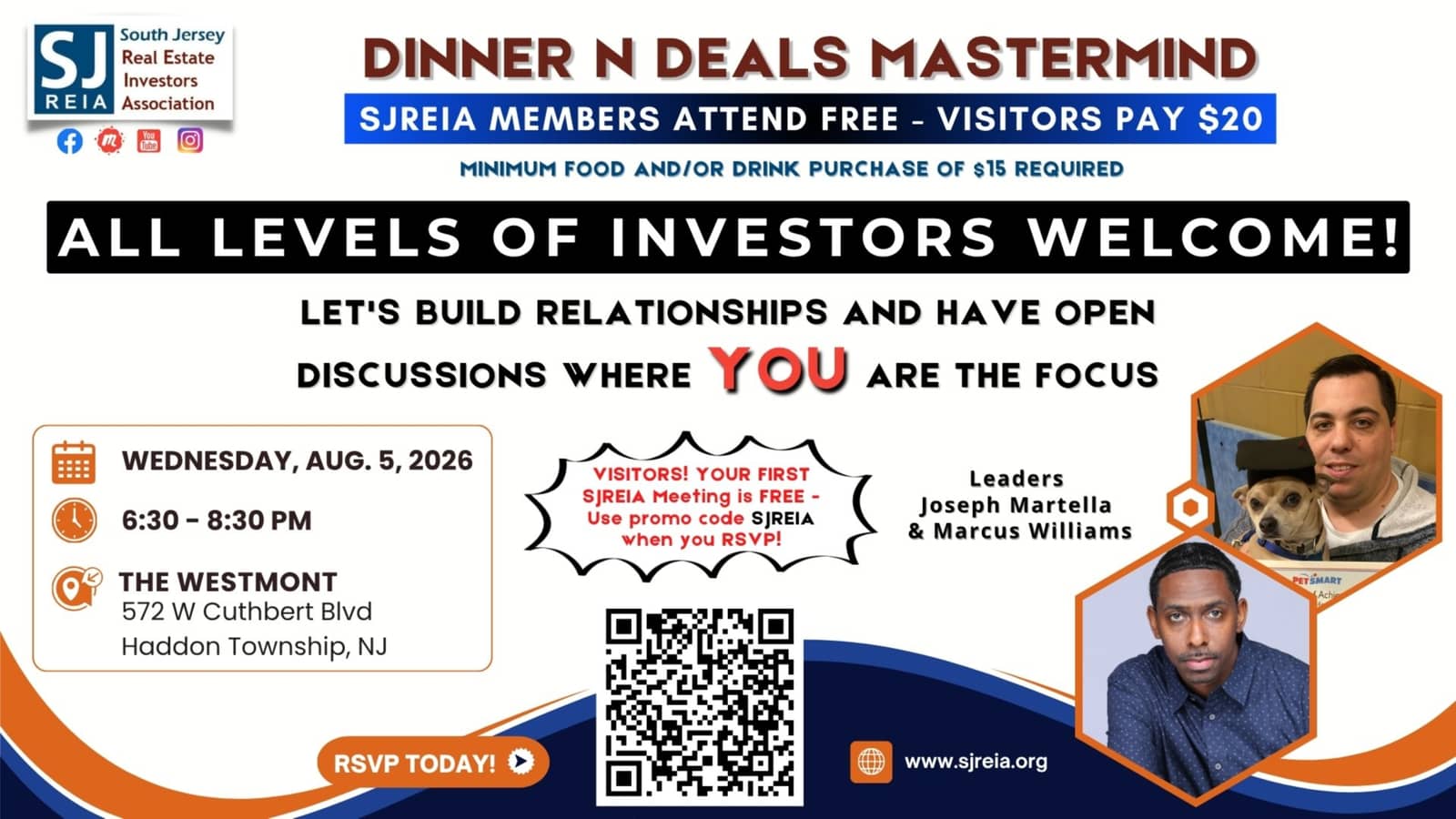 8/5 Dinner N Deals Mastermind - Haddon Township, 6:30PM