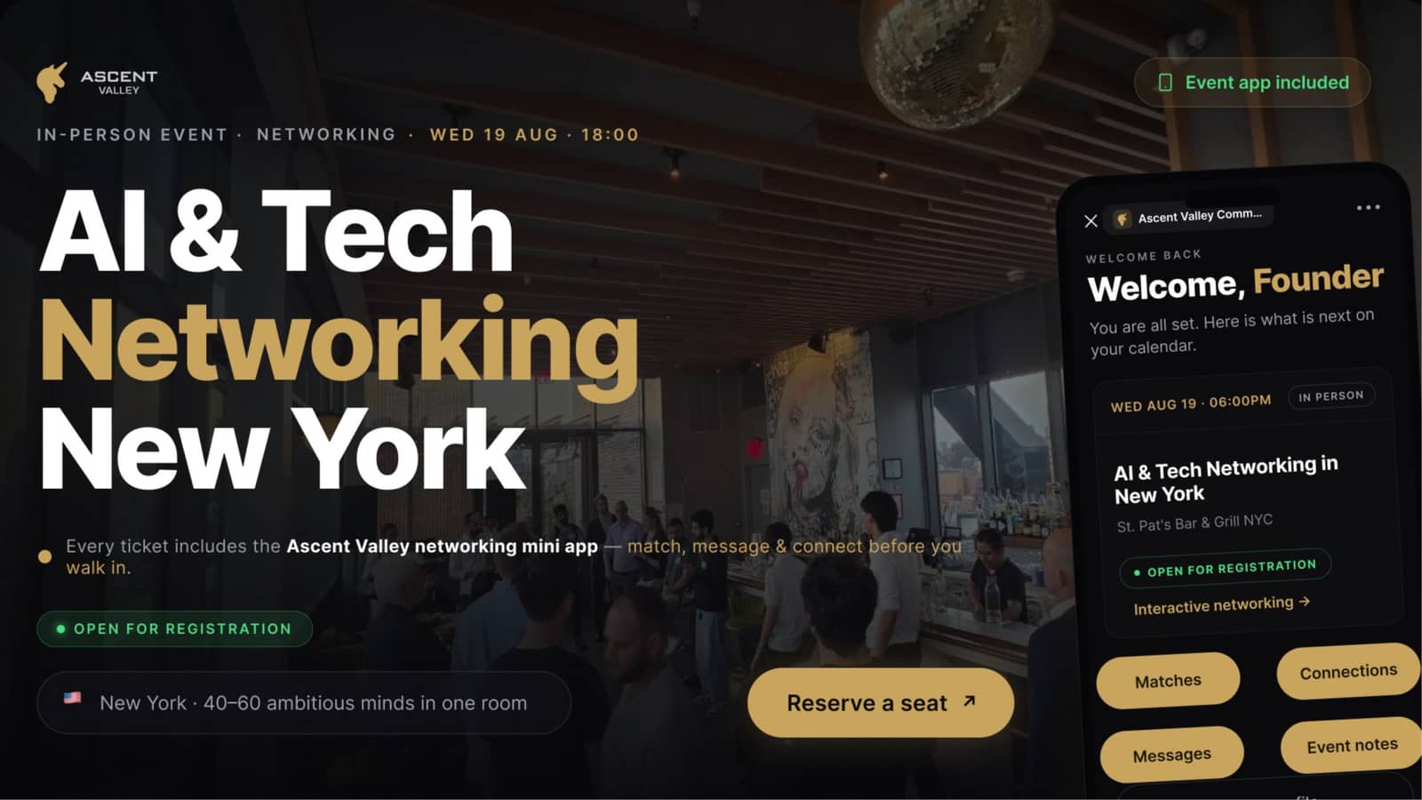AI & Tech Networking Event in New York by Ascent Valley