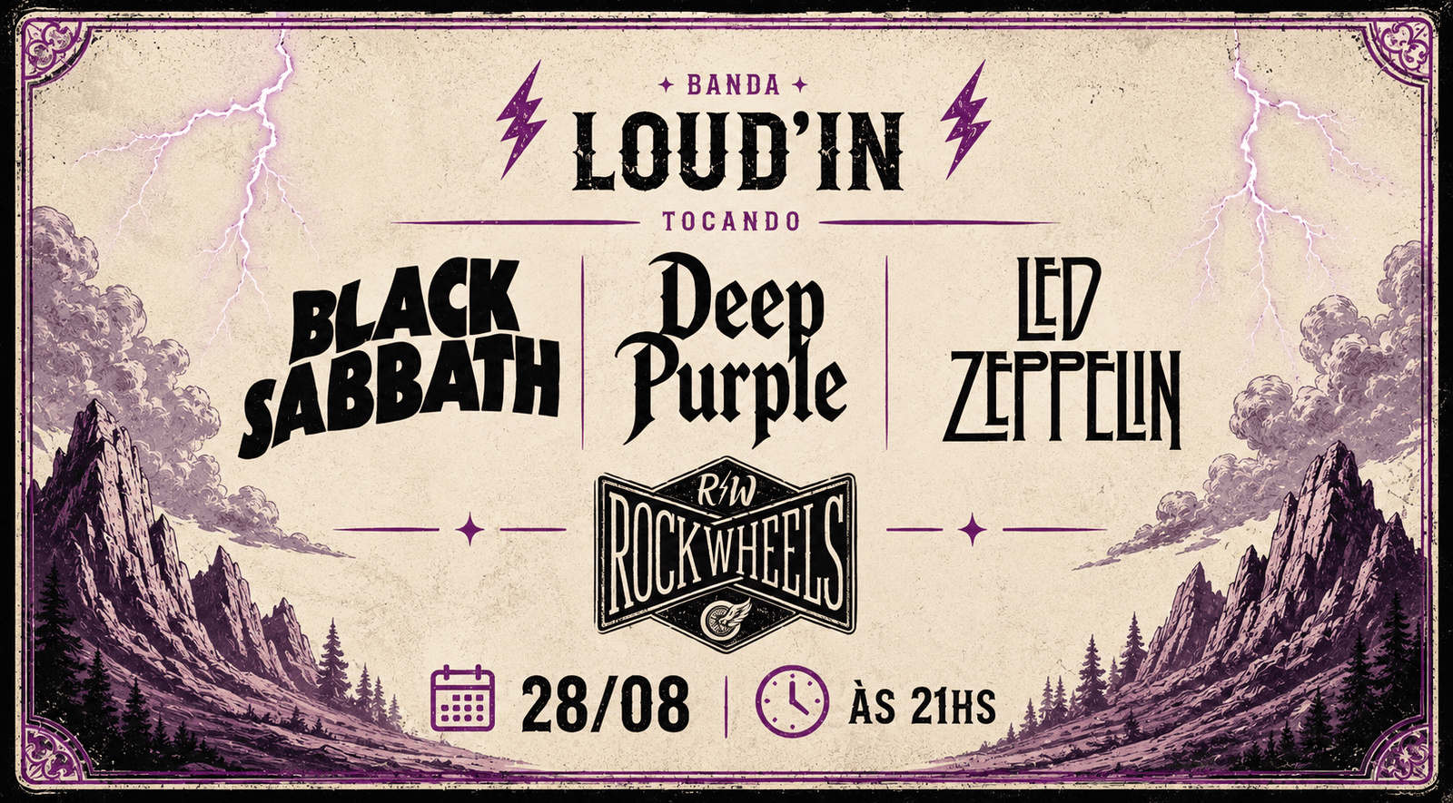 Rockwheels with tribute to Black Sabbath, Led Zeppelin and Deep Purple