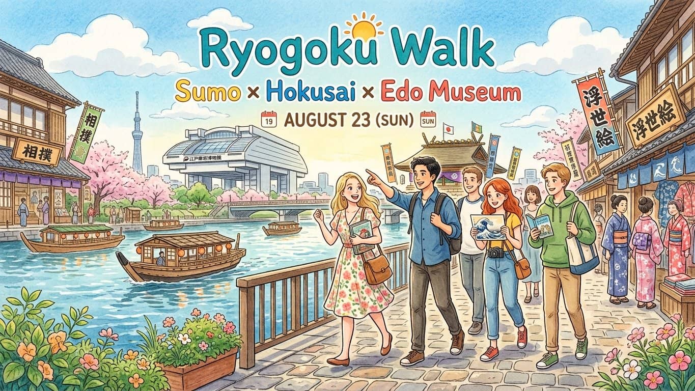 🥋🎨 Ryogoku Walk 🚶♂️🚶♀️ Sumo × Hokusai × Edo Museum 🏯
