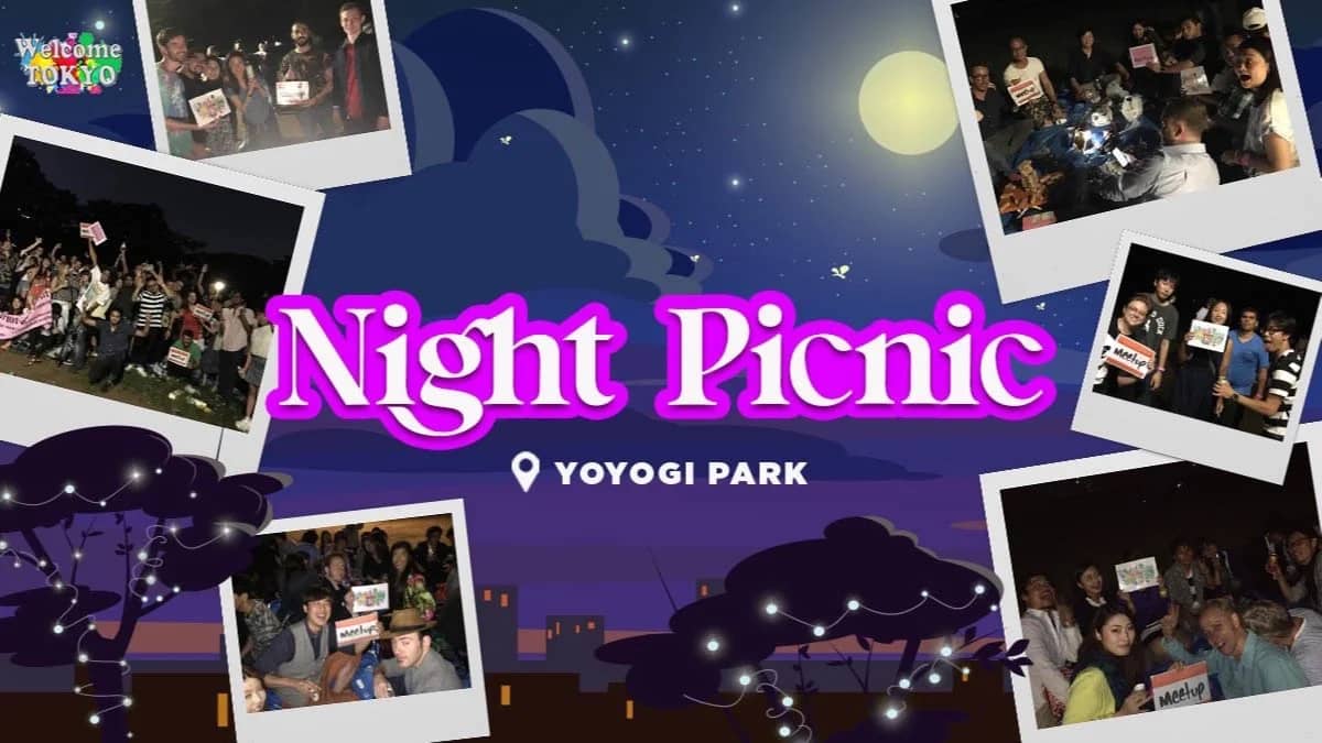 🌜 Night Chill Picnic in Harajuku | Free Shot & Snacks | ナイトピクニック × 国際交流 @原宿