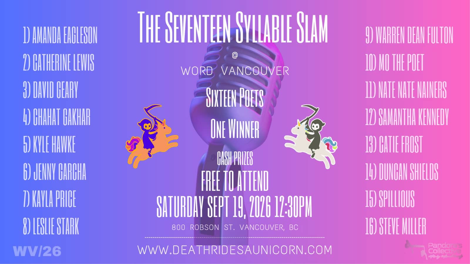 The Word Vancouver Seventeen Syllable Slam 2026