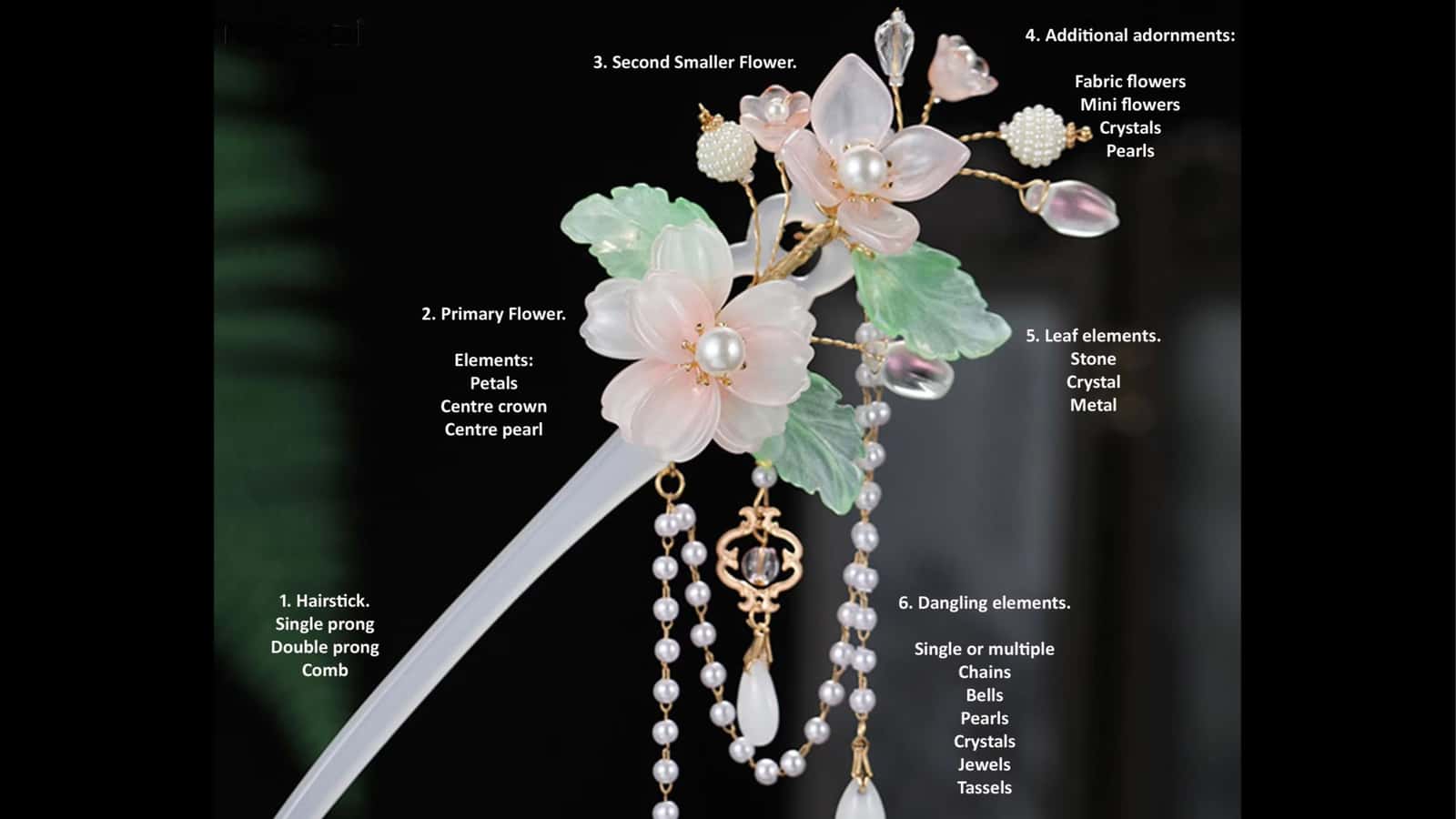 Chinese Hanfu Hairsticks making. Hair accessories Fashion Cosplay Asian culture