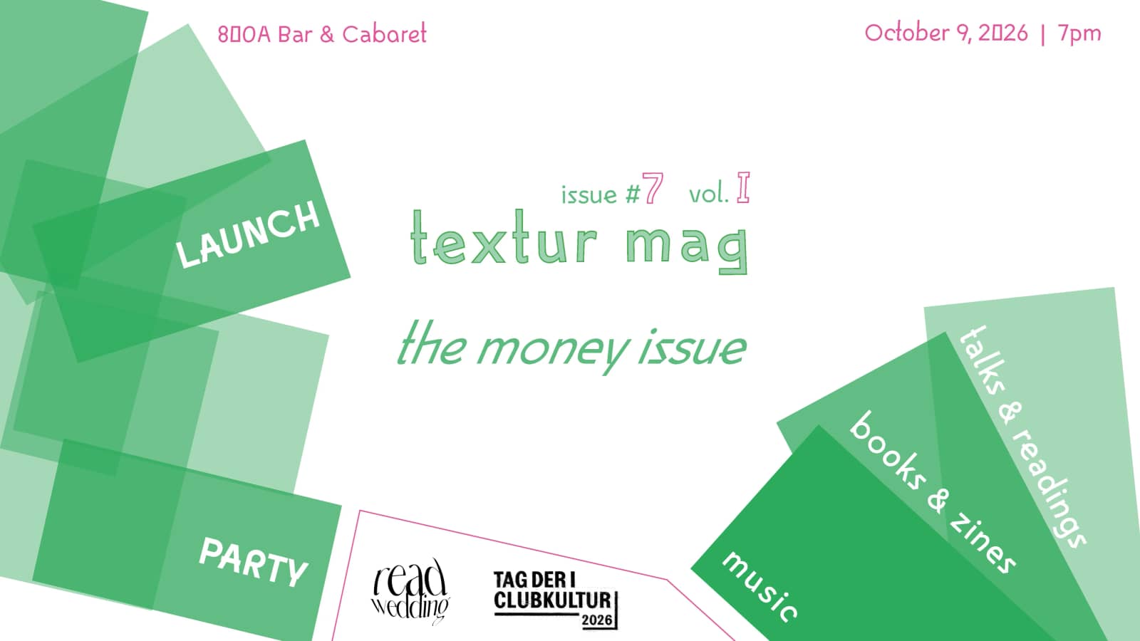 Book Launch: textur mag, issue #7, vol. 1