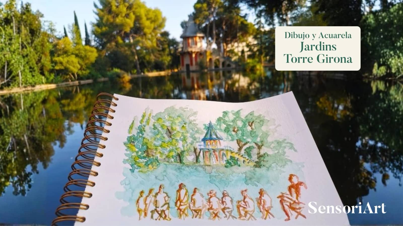 🗿🦆Sketching🎨Taller de dibujo y acuarela en Jardins Torre Girona 🛕🌿