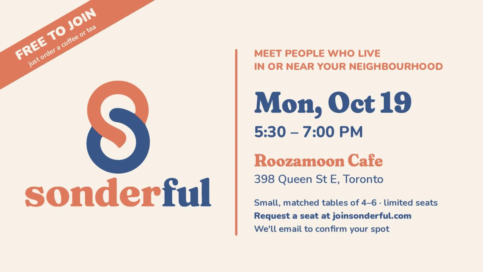 Make Friends Who Actually Live Nearby: Small Group Meetups (Queen St E)