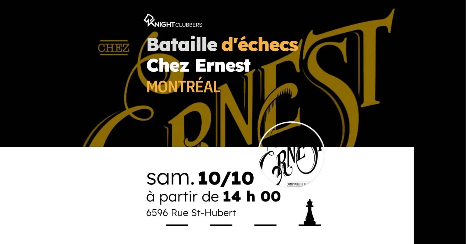 Rencontre d'échecs - Montréal - Chez Ernest