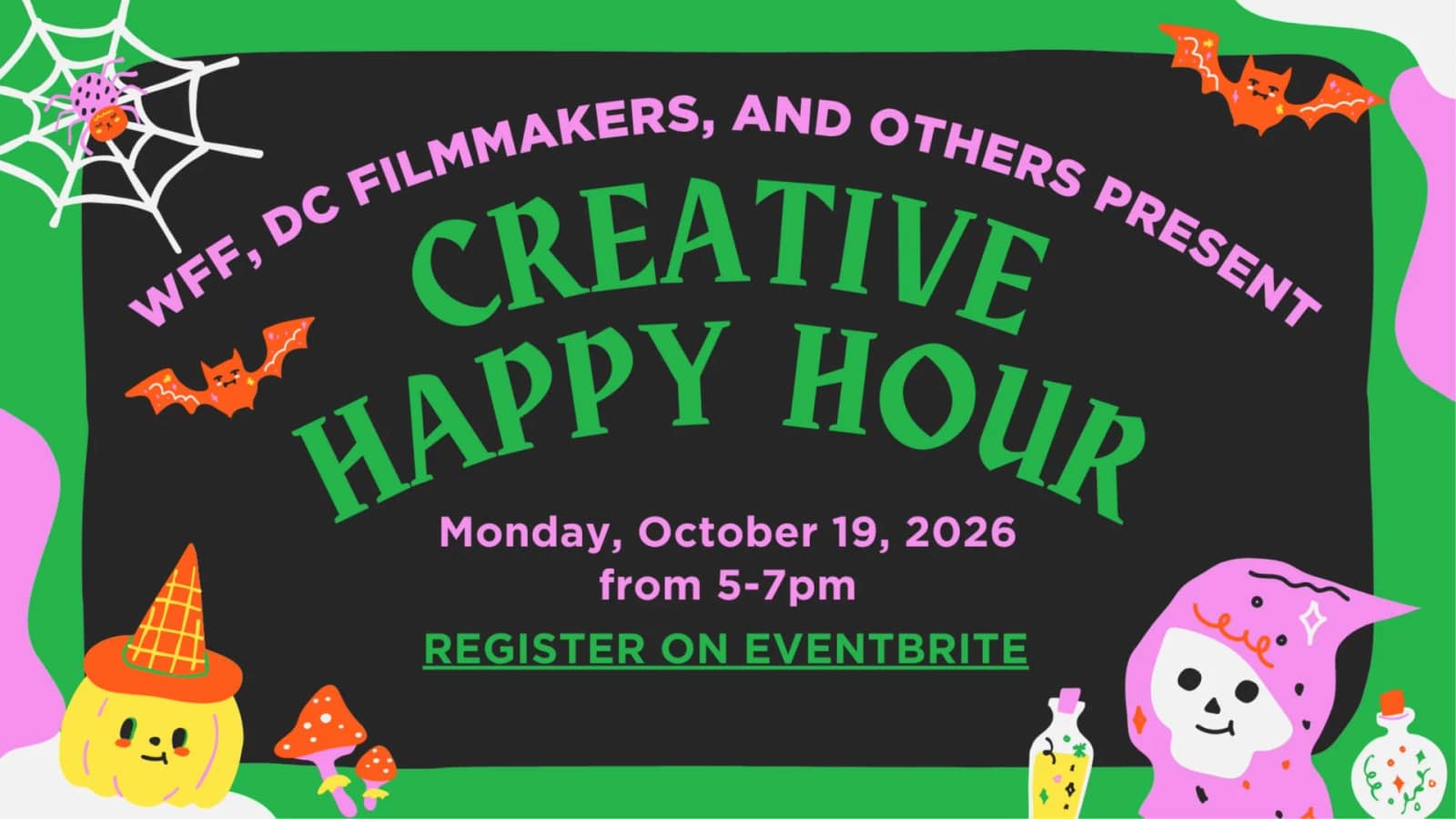 CREATIVE HAPPY HOUR on 10/19/26 from 5-7pm