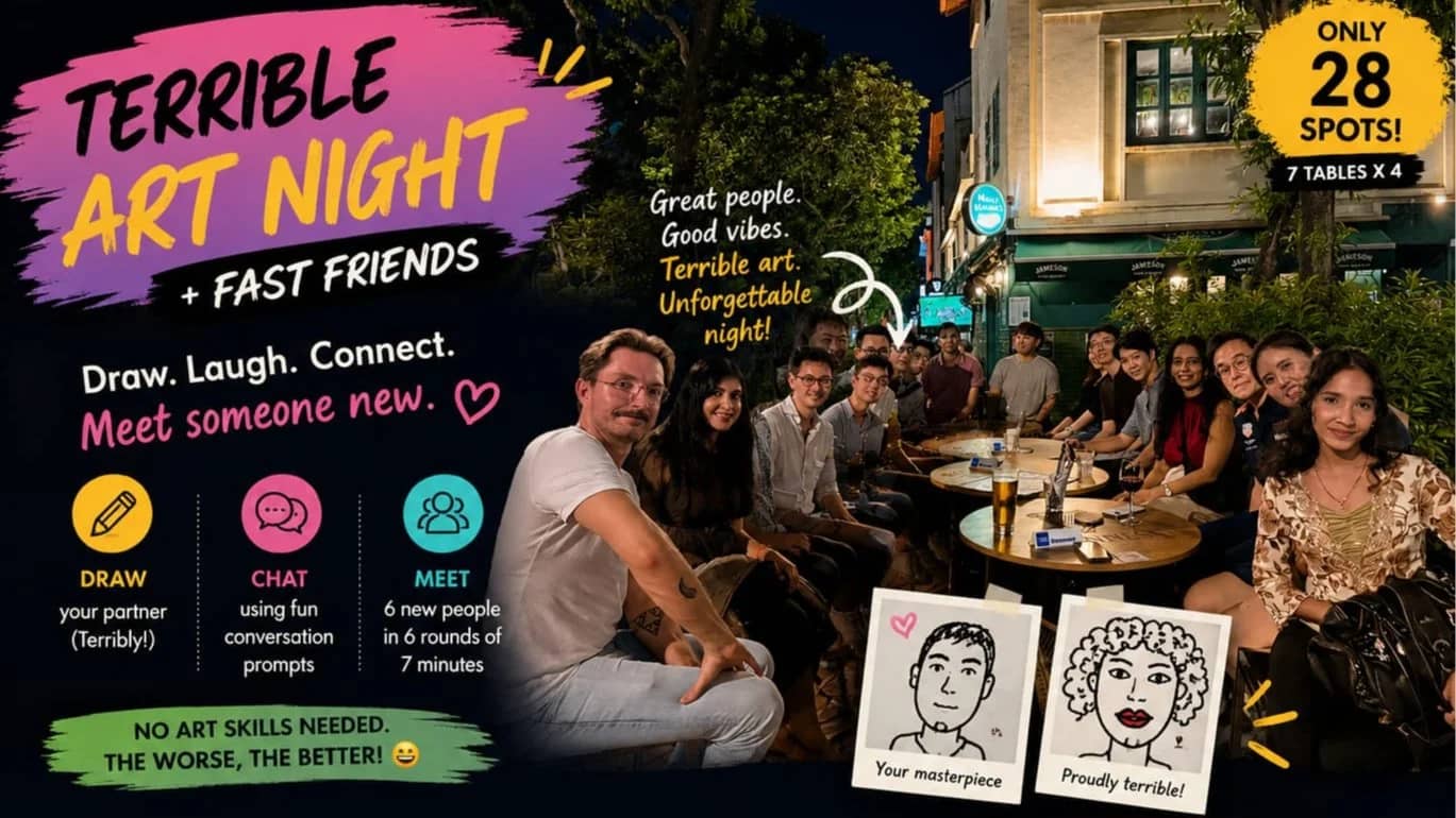 Terrible Art Night + Fast Friends | Draw, Laugh & Make New Friends | 28 Spots