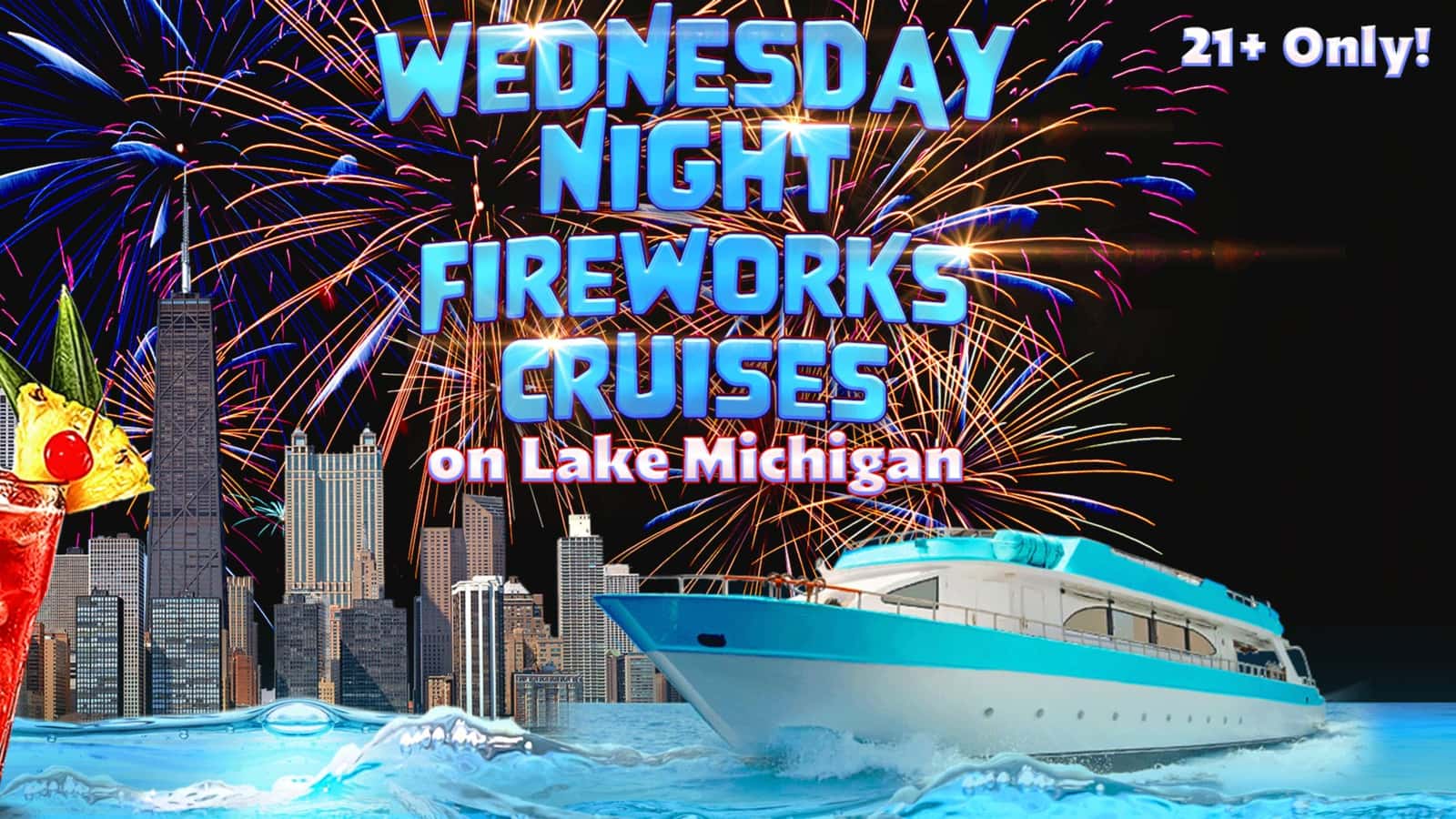 Wednesday Fireworks Cruises on Lake Michigan | 21+ | Full Bar