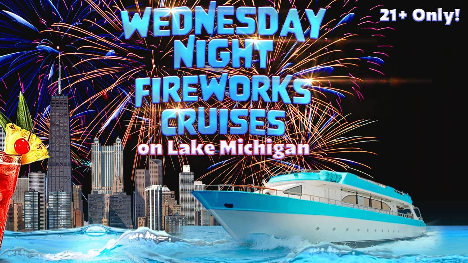 Wednesday Fireworks Cruises on Lake Michigan | 21+ | Full Bar