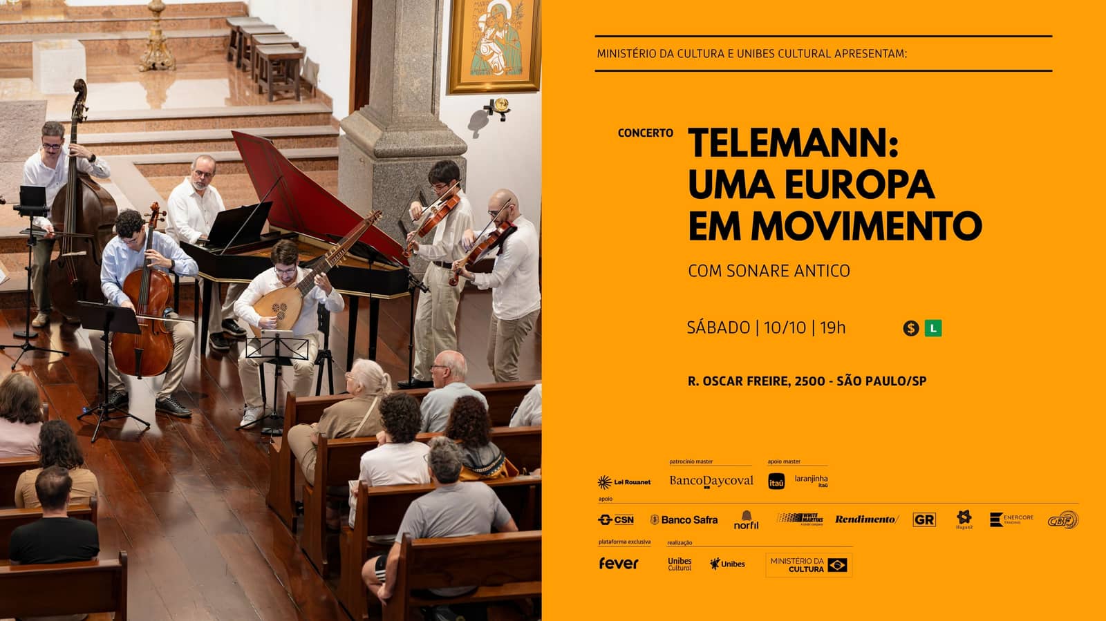 Concerto Telemann: Uma Europa em Movimento Com Sonare Antico