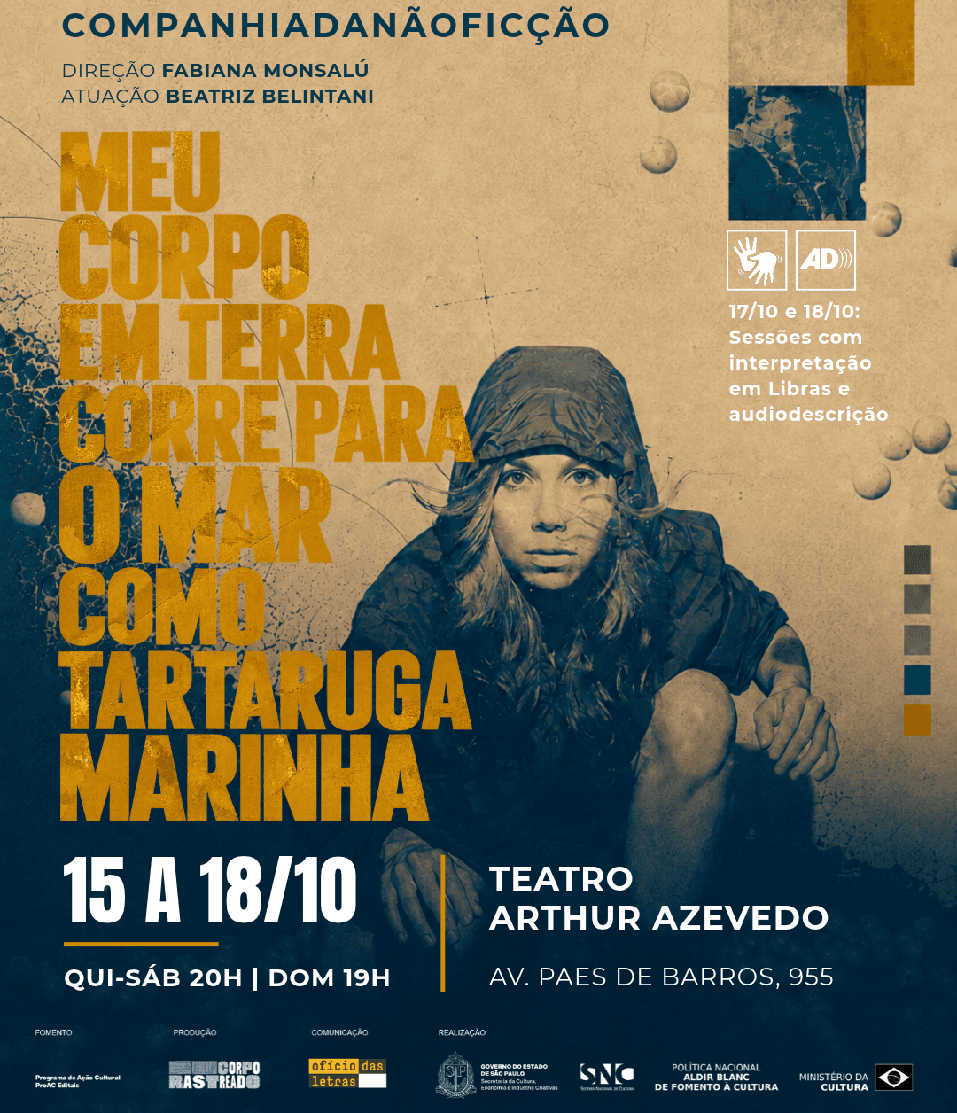 MEU CORPO EM TERRA CORRE PARA O MAR COMO TARTARUGA MARINHA