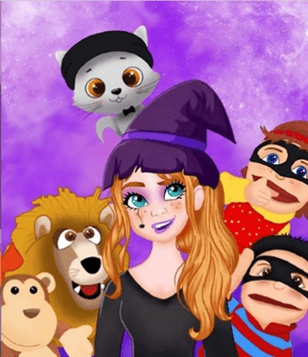 Carlota y sus mascotas en Halloween