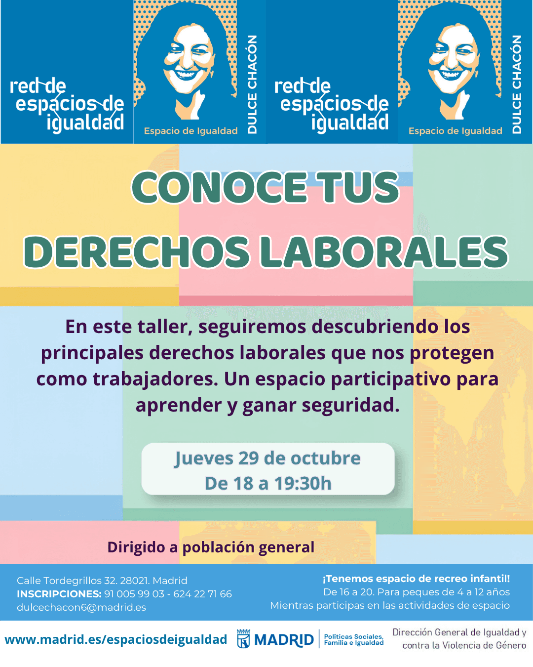 Conoce tus derechos laborales. Espacio de Igualdad Dulce Chacón