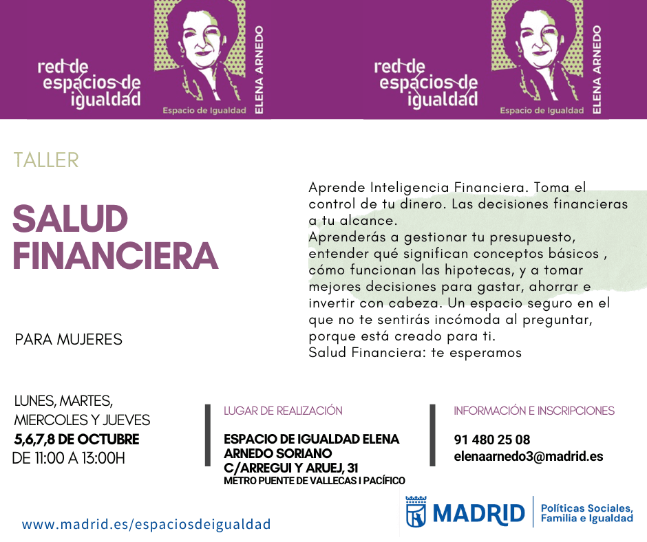 Salud financiera. Espacio de Igualdad Elena Arnedo