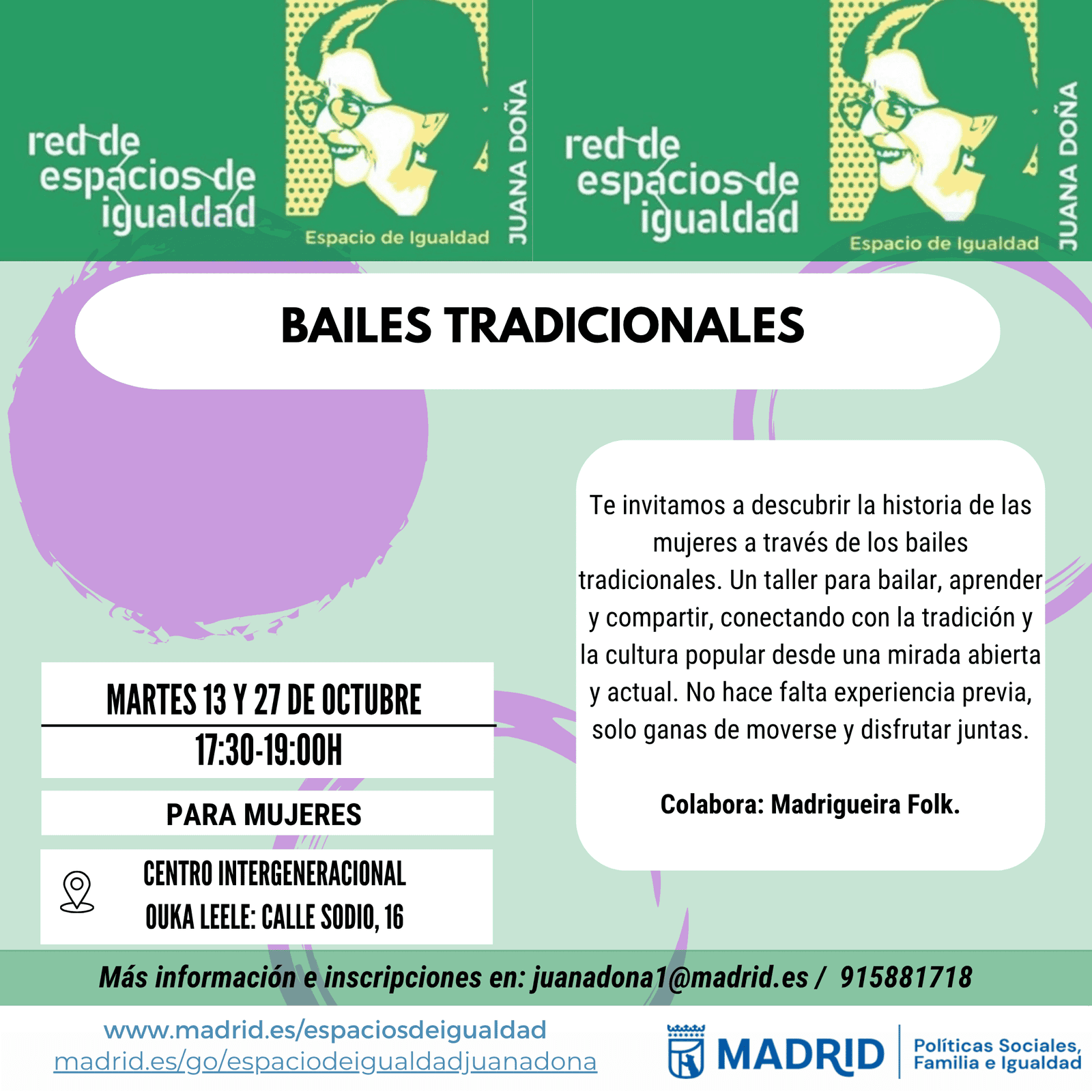 Bailes tradicionales en el Espacio de Igualdad Juana Doña